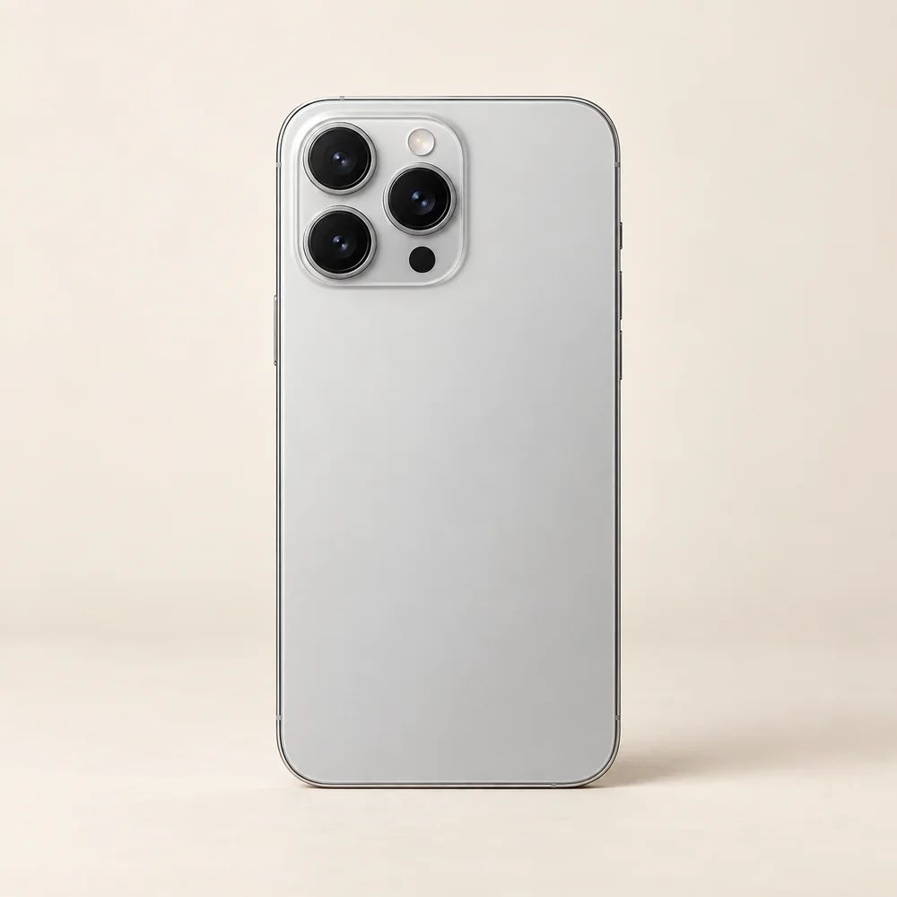 Illustrative smartphone — 256 GB · Silver