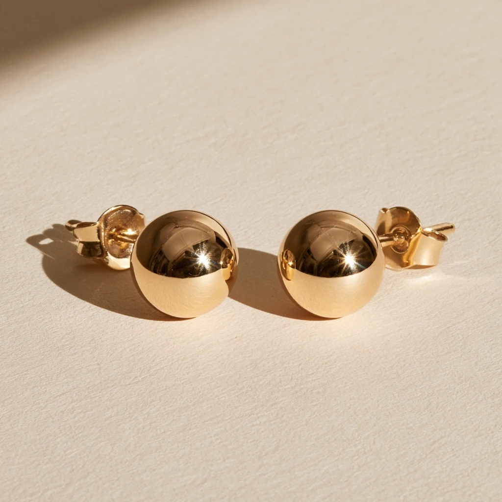 Illustrative earrings — Yellow gold · Stud earrings